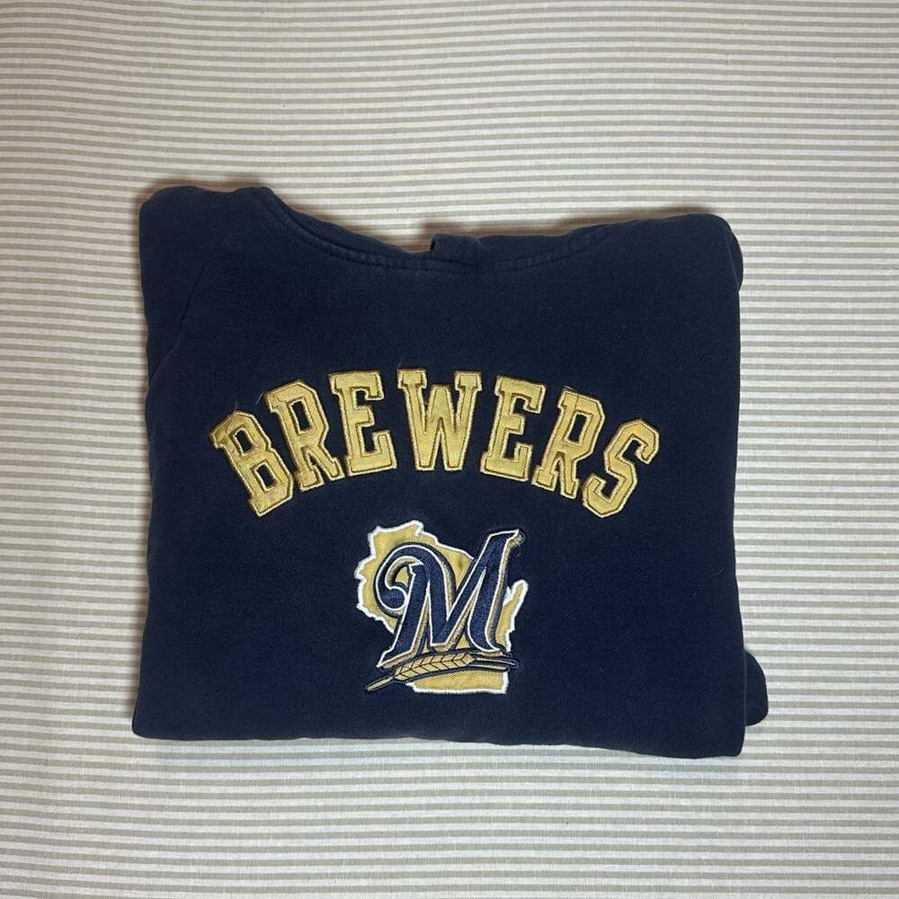 Adidas Milwaukee Brewers Kids Hoodie Size L 14/16